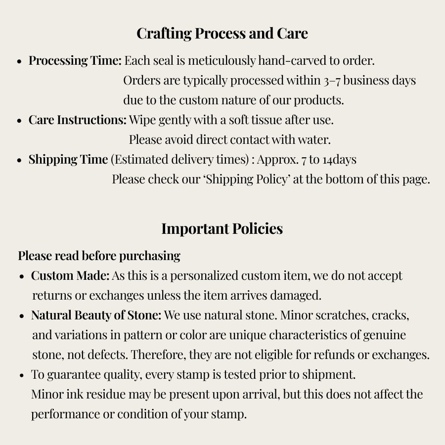 Custom Message Stone Seal with Icon-Personalized Gift