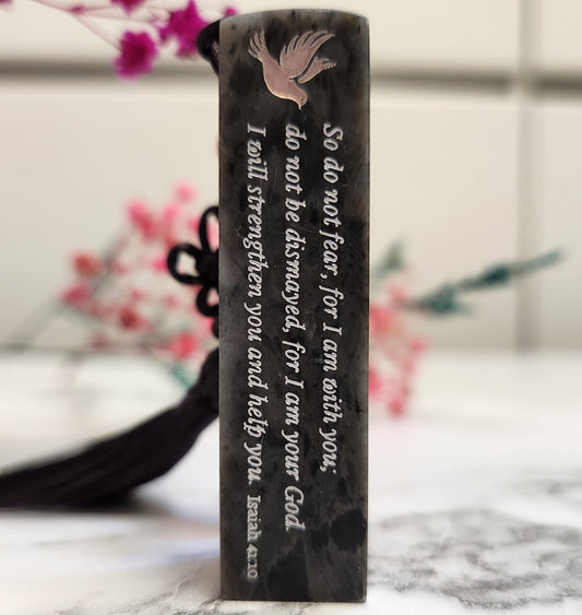 "Isaiah 41:10 Edition" Your identity, carved in stone