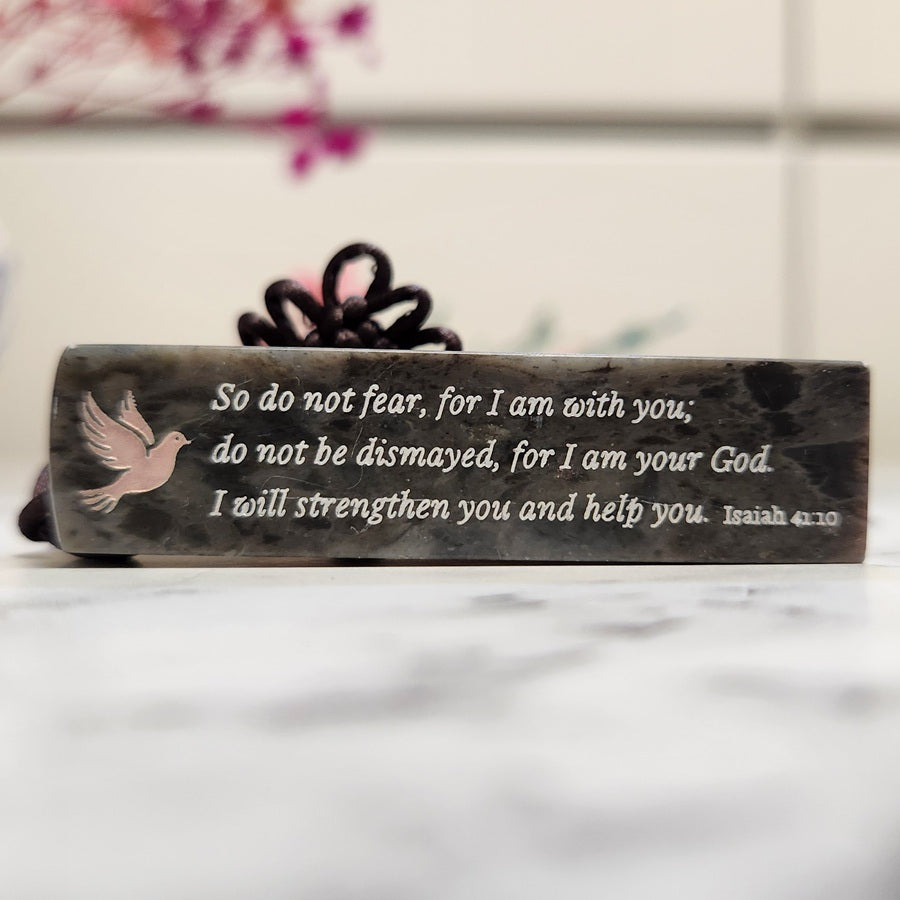 "Isaiah 41:10 Edition" Your identity, carved in stone