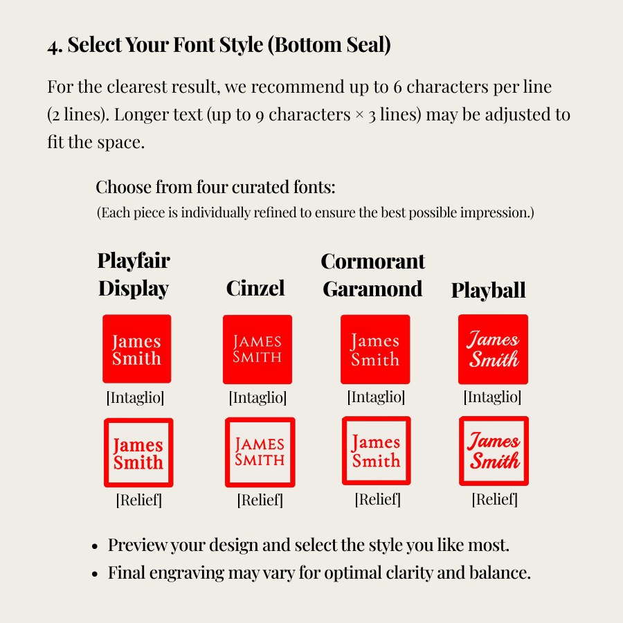 Custom Message Stone Seal with Icon-Personalized Gift