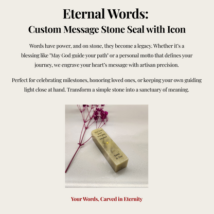 Custom Message Stone Seal with Icon-Personalized Gift