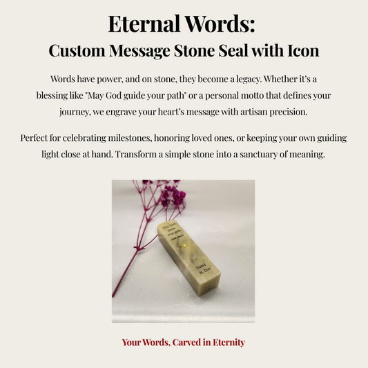 Custom Message Stone Seal with Icon-Personalized Gift