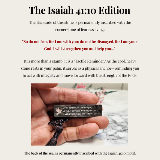 "Isaiah 41:10 Edition" Your identity, carved in stone
