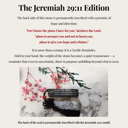 "Jeremiah 29:11 Edition"  Your identity, carved in stone