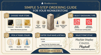 Custom Message Stone Seal with Icon-Personalized Gift